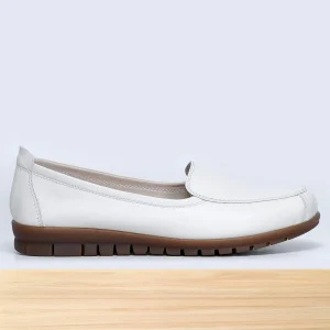 002F Ladii Cuir blanc cassé