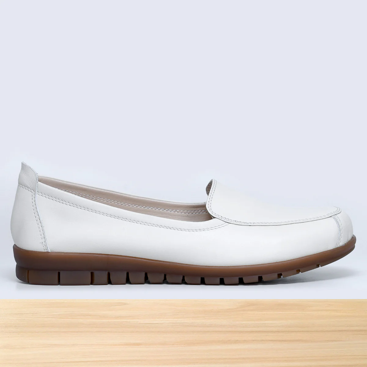 002F Ladii Cuir blanc cassé