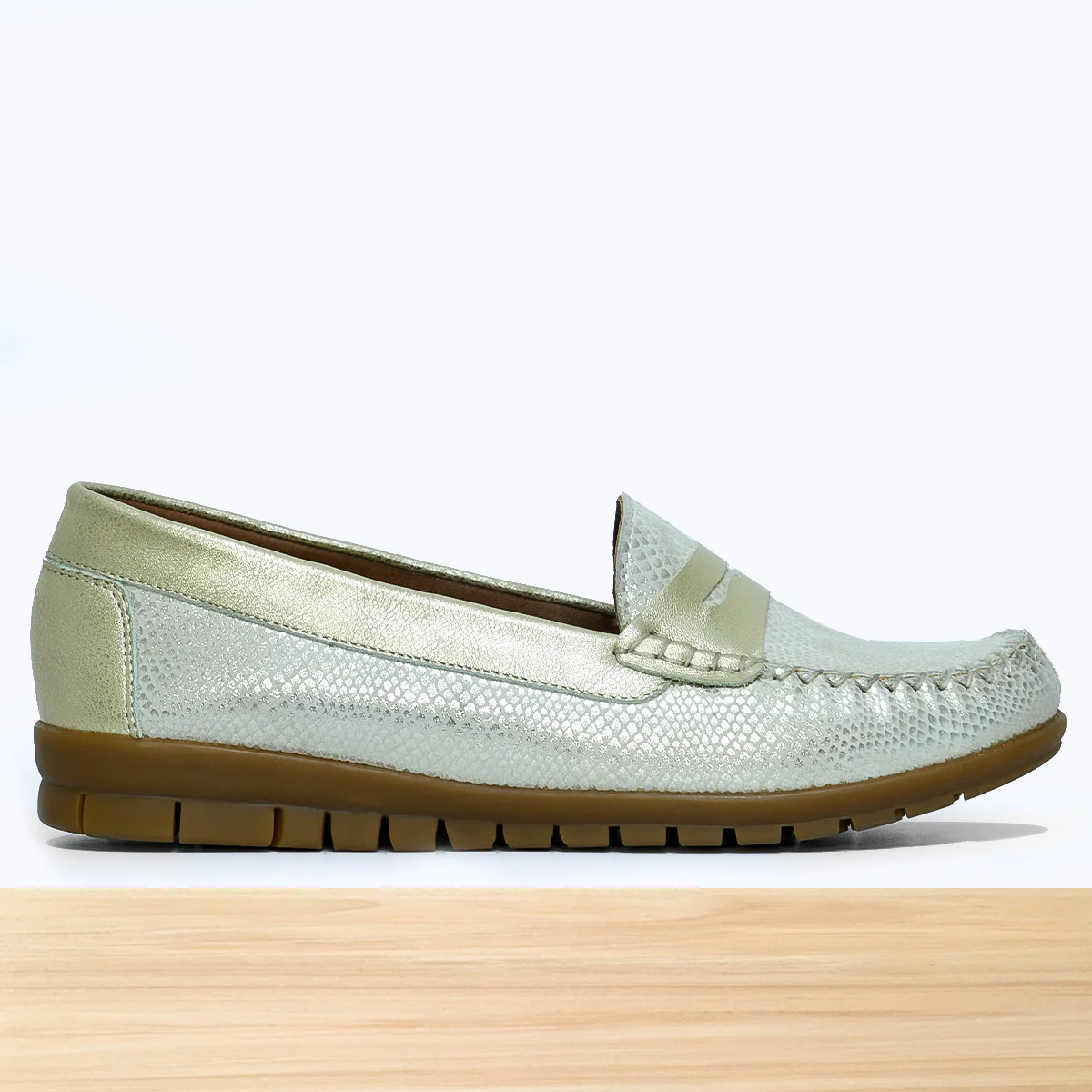 011F Melista Cuir Argenté D Croco