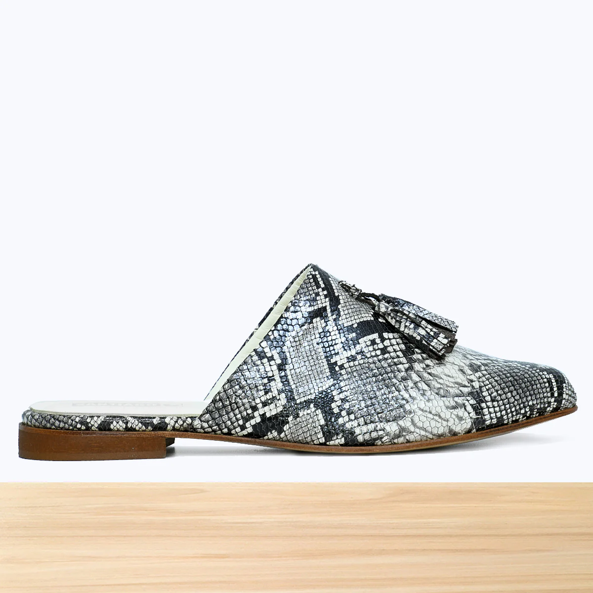 100F Lamis Cuir Serpent Noir Blanc – Image 2