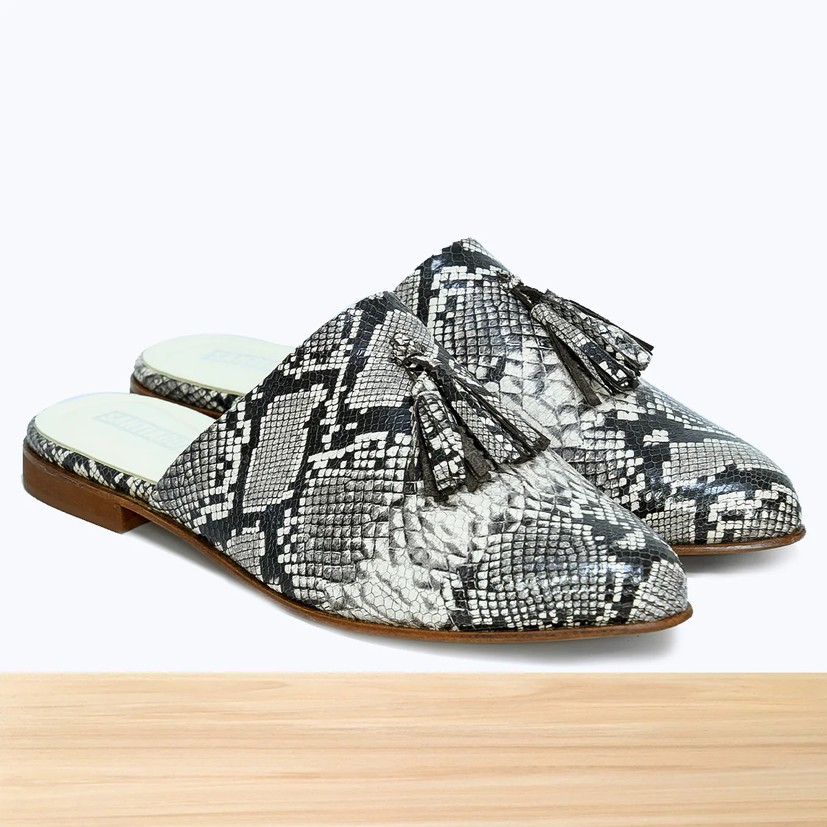 100F Lamis Cuir Serpent Noir Blanc – Image 4