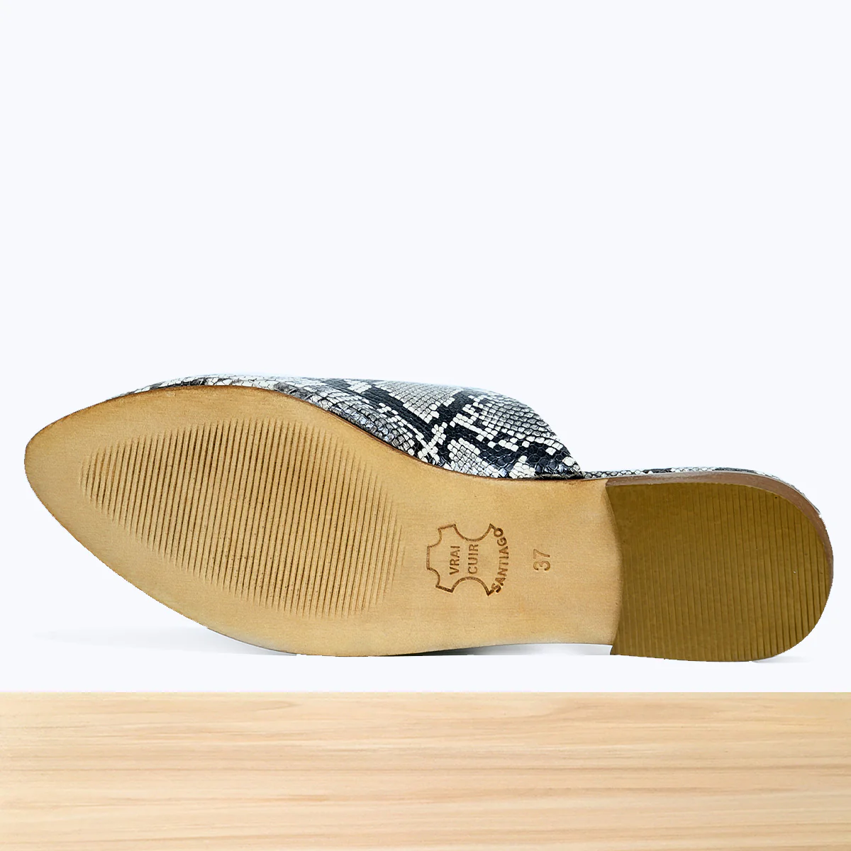 100F Lamis Cuir Serpent Noir Blanc – Image 7