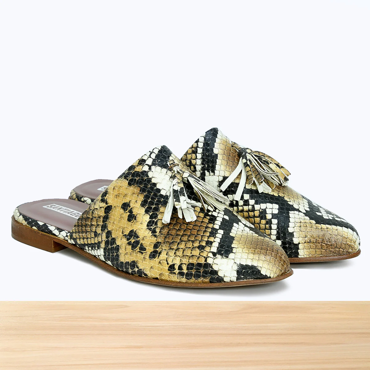100F Lamis Cuir Serpent Jaune Beige – Image 4