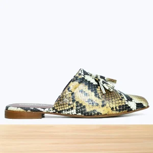 100F Lamis Cuir Serpent Jaune Beige