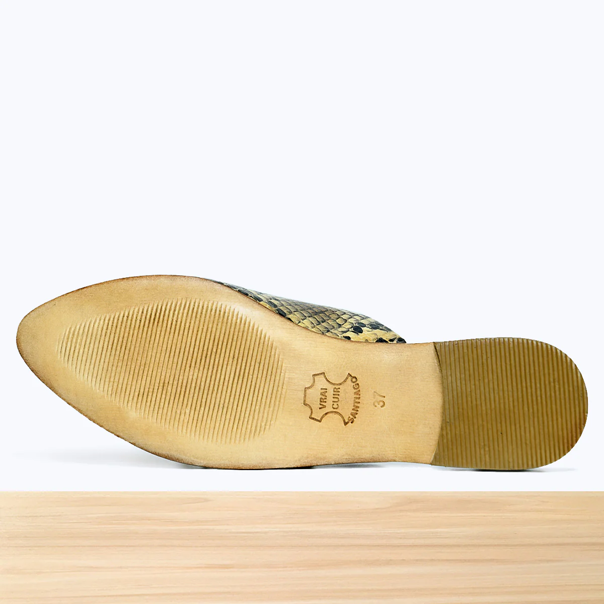100F Lamis Cuir Serpent Jaune Beige – Image 7