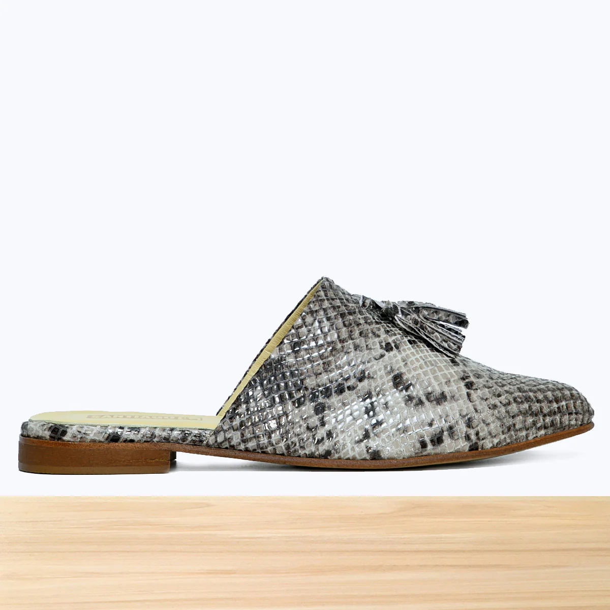 100F Lamis Cuir Serpent Beige Noir – Image 2