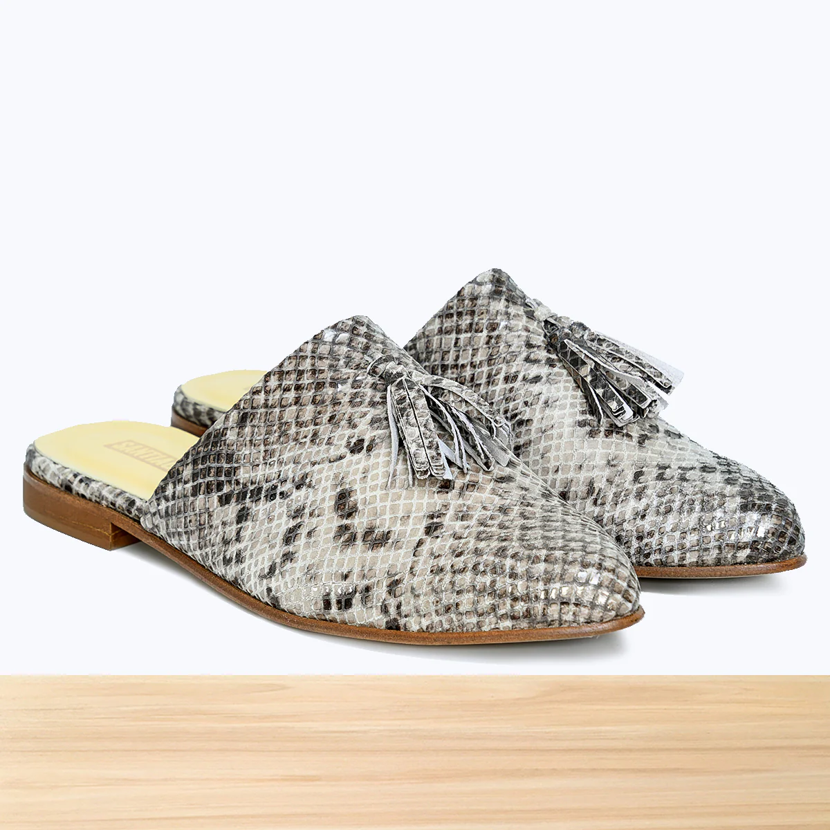 100F Lamis Cuir Serpent Beige Noir – Image 4