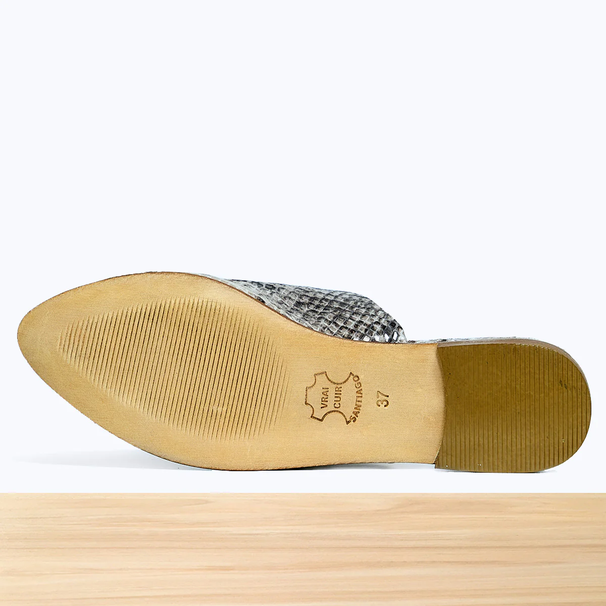 100F Lamis Cuir Serpent Beige Noir – Image 7