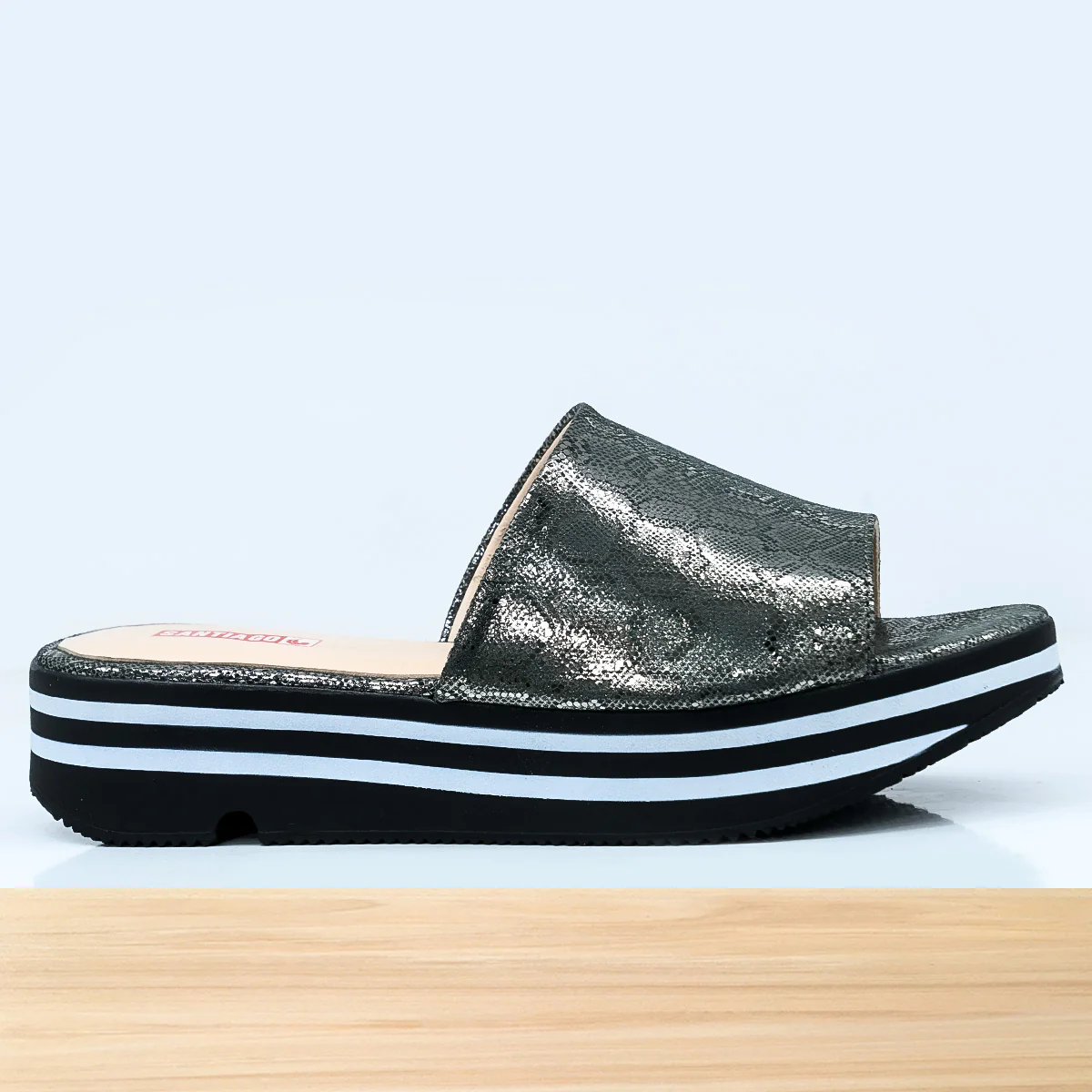 950F Flor en Cuir Argenté