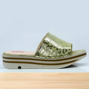 950F Flor en Cuir Vert-Anis