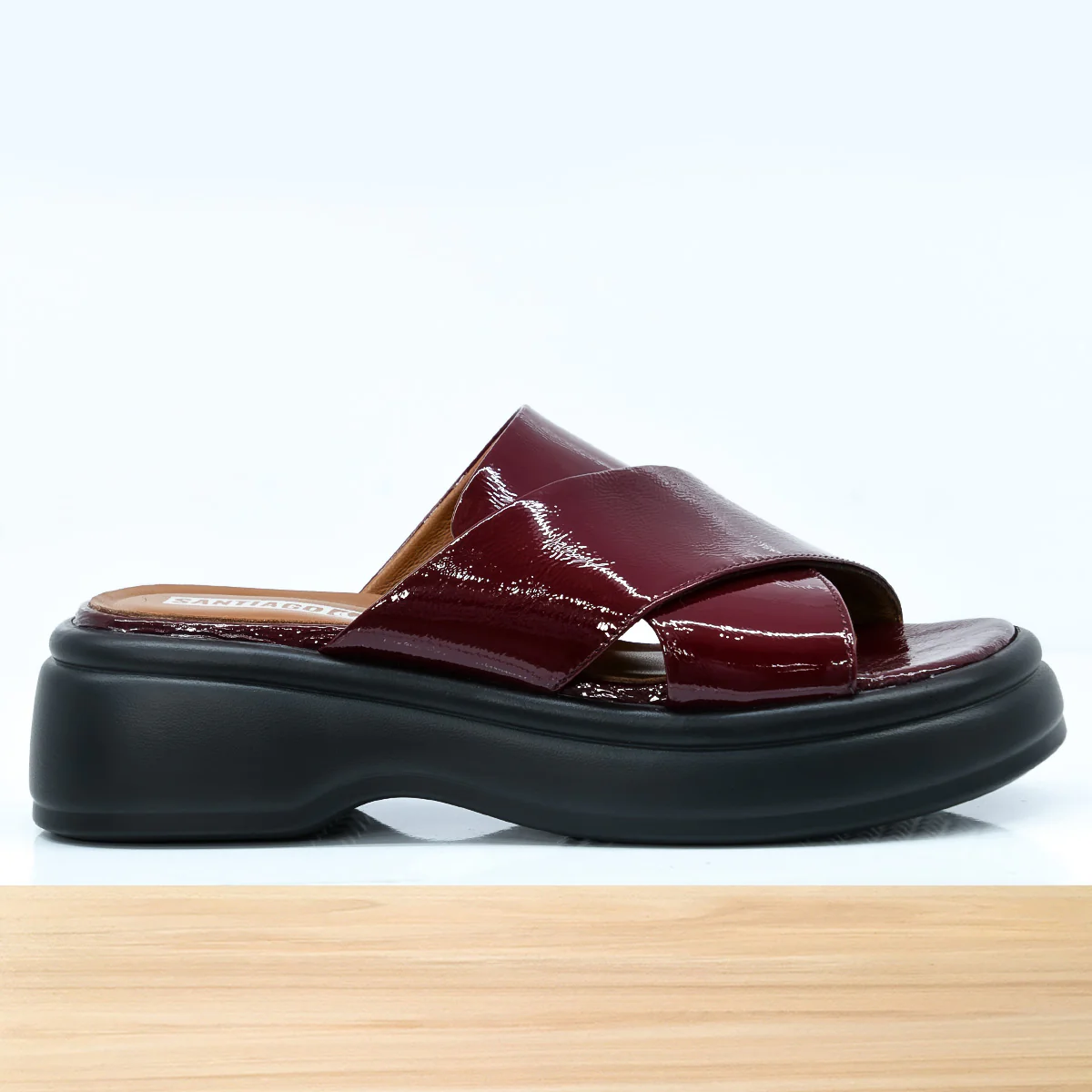 999f Luva en Cuir Bordeaux