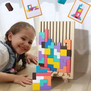 PUZZLE TÉTRIS EN BOIS MONTESSORI-BN