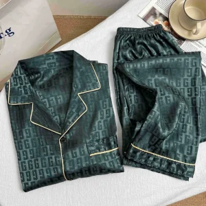 PYJAMA HOMME SATIN LUXE VERT