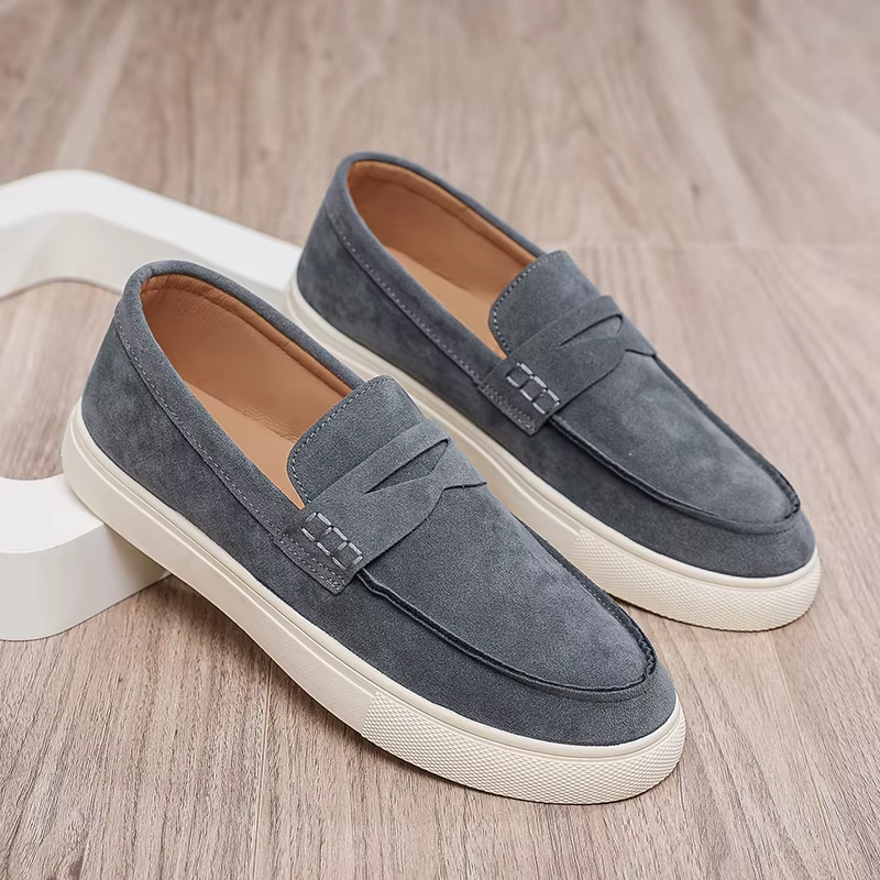 Mocassins gris pour homme
