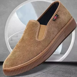 MOCASSINS EN VELOURS CÔTELÉ MARRON-BF