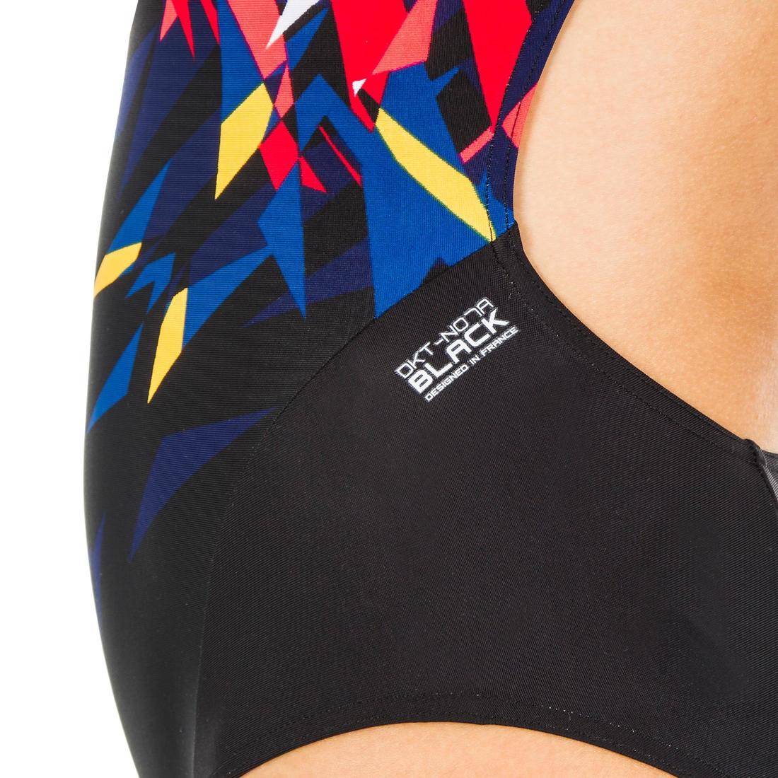 Maillot de bain de natation femme une pièce Kal rouge et noir – Image 7