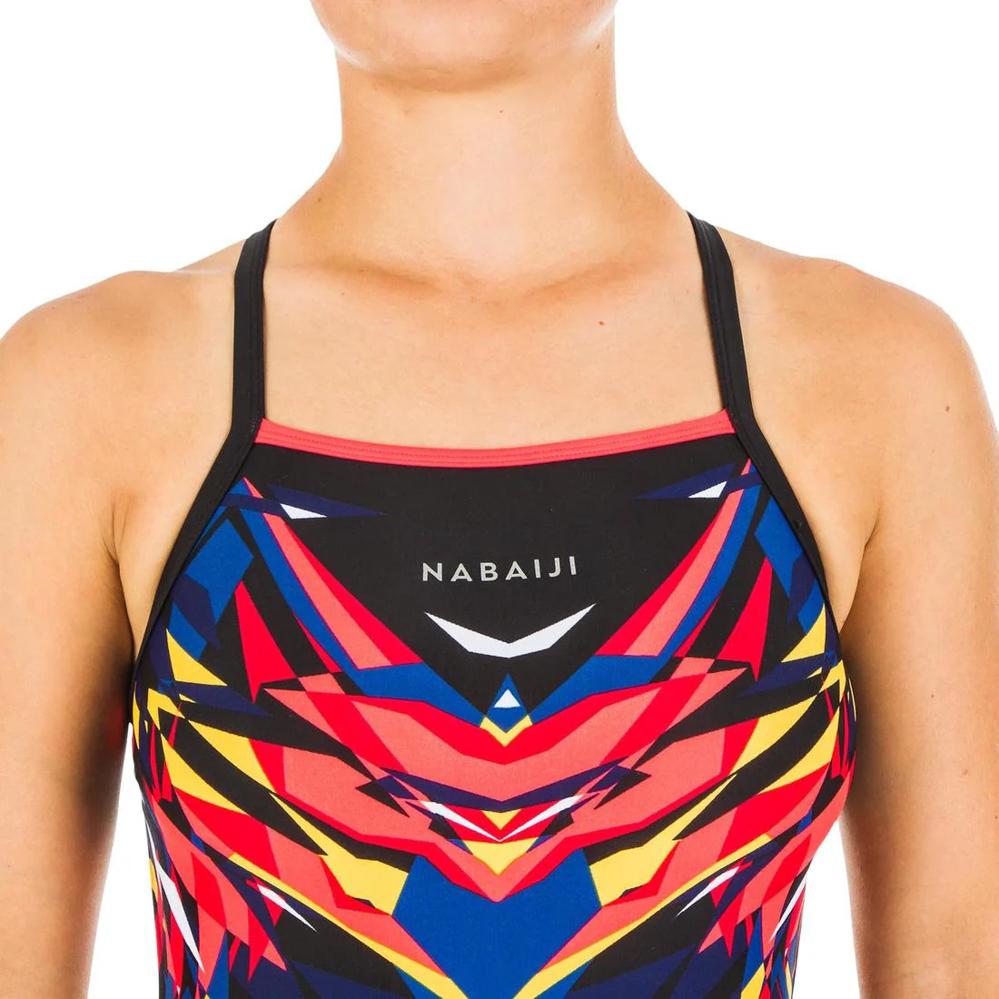 Maillot de bain de natation femme une pièce Kal rouge et noir – Image 8